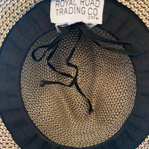 NWT COOL FASHION Brand Brown and tan adjustable hat w turquoise multi stone band - Picture 7 of 11